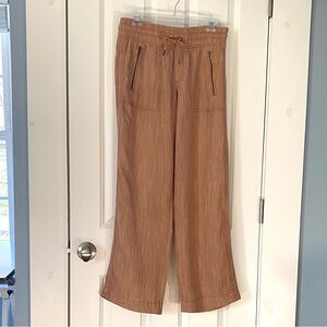 Athleta 100% Linen Cabo Wide-Leg Pants in Caramel Orange, Womens 4